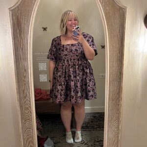 ARULA Pink and Purple Flutter Sleeve Sundress